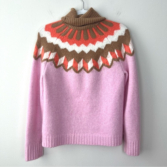 NWT J. Crew Supersoft Fair Isle Turtleneck Pink - Picture 4 of 7